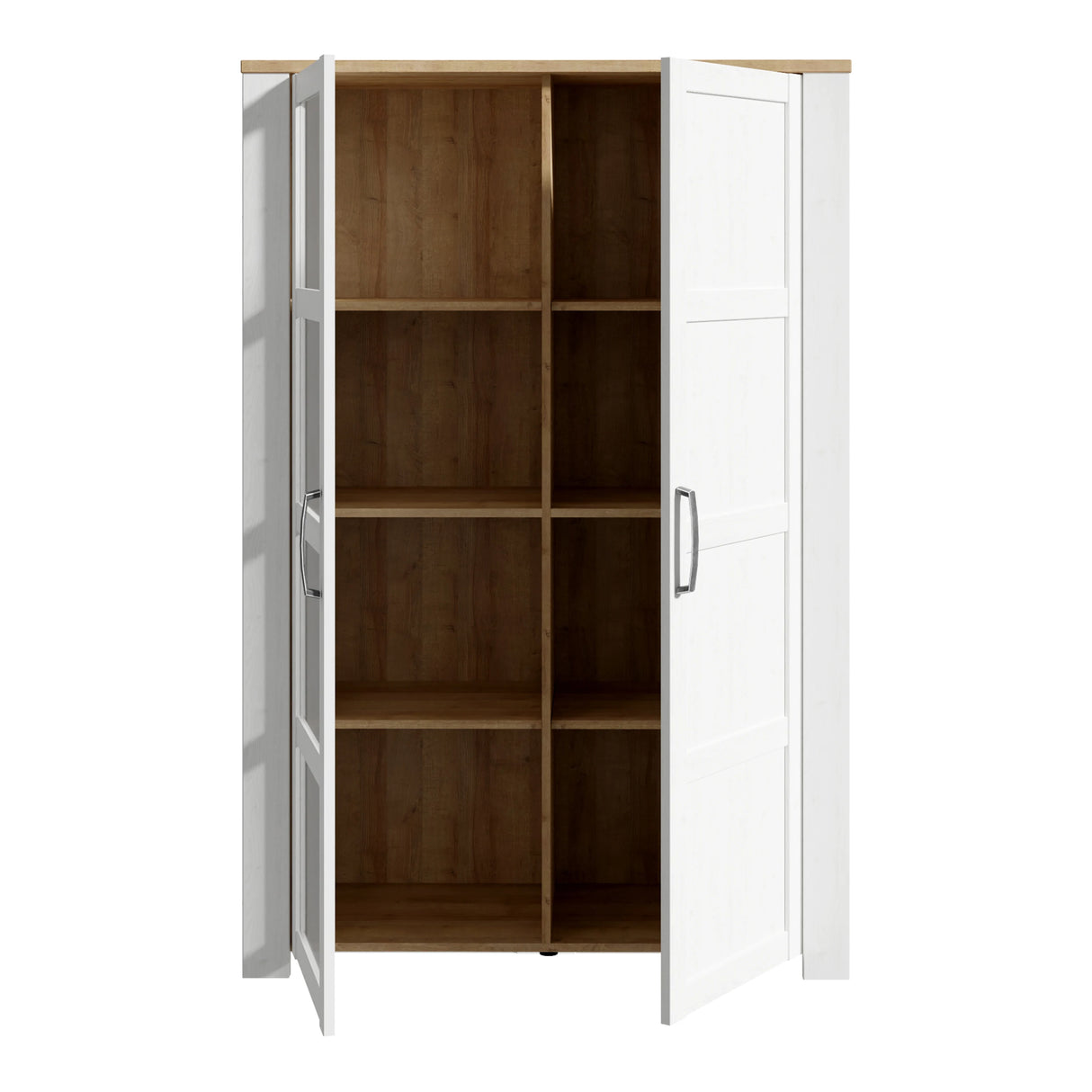 Bohol Display Cabinet 2 Door in White and Oak
