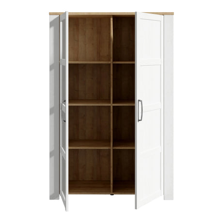 Bohol Display Cabinet 2 Door in White and Oak