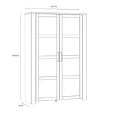 Bohol Display Cabinet 2 Door in White and Oak