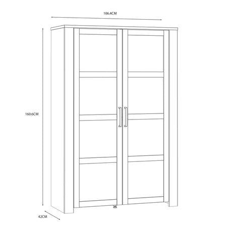Bohol Display Cabinet 2 Door in White and Oak