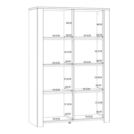 Bohol Display Cabinet 2 Door in White and Oak