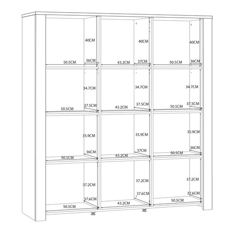 Bohol Large Display Cabinet 3 Door in Navy and Oak