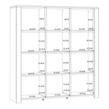 Bohol 3 Door Large Display Cabinet in White/Riviera Oak