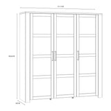 Bohol Large Display Cabinet Inkl. 4 x Lighting in Riviera Oak/White