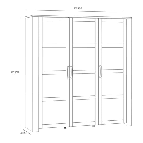 Bohol Large Display Cabinet Inkl. 4 x Lighting in Riviera Oak/White