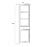 Bohol 2 Door 1 Drawer Narrow Display Cabinet in Navy/Riviera Oak