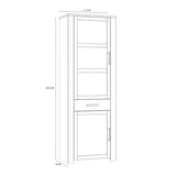 Bohol Narrow Display Cabinet 2 Door 1 Drawer in White and Oak
