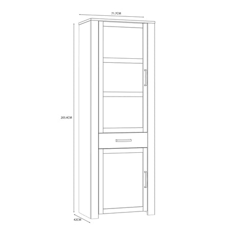 Bohol Narrow Display Cabinet Inkl. 2 x Lighting in Riviera Oak/Navy