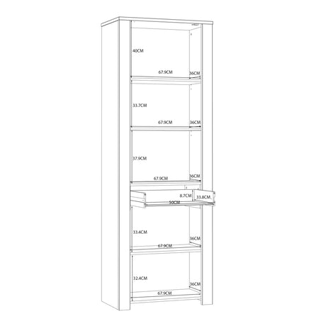 Bohol Narrow Display Cabinet Inkl. 2 x Lighting in Riviera Oak/Navy