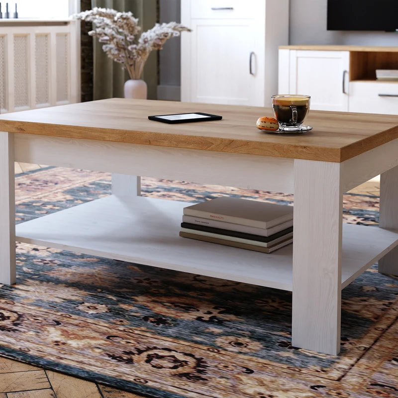 Bohol Coffee Table in White/Riviera Oak