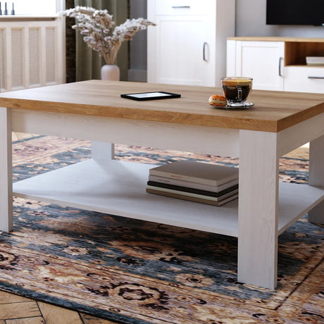Bohol Coffee Table in White/Riviera Oak
