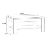 Bohol Coffee Table in White/Riviera Oak