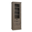 Corona 2 Door 1 Drawer 3 Shelves Narrow Display Cabinet in Tabak Oak