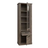 Corona 2 Door 1 Drawer 3 Shelves Narrow Display Cabinet in Tabak Oak