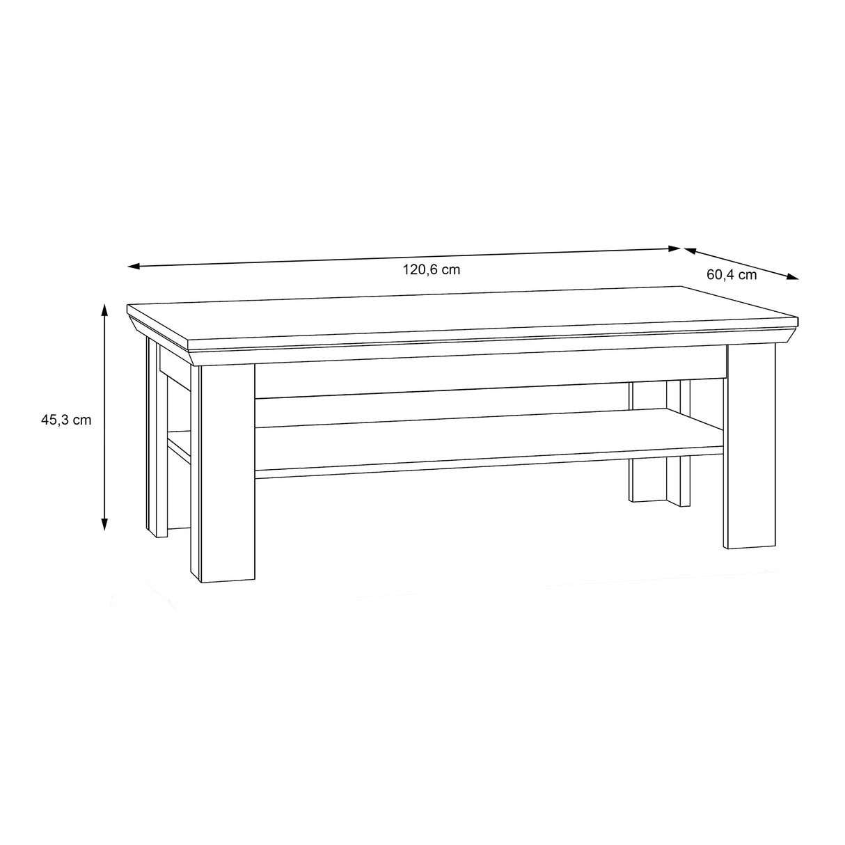 Illopa Coffee Table in Oak Nelson/Snowy Oak