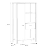 High Rock Wide Shelf Unit in Matt Black/Riviera Oak