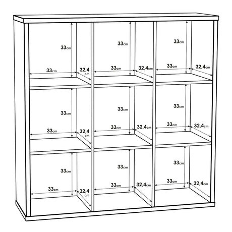 Mauro 3x3 Storage Unit in Matt White