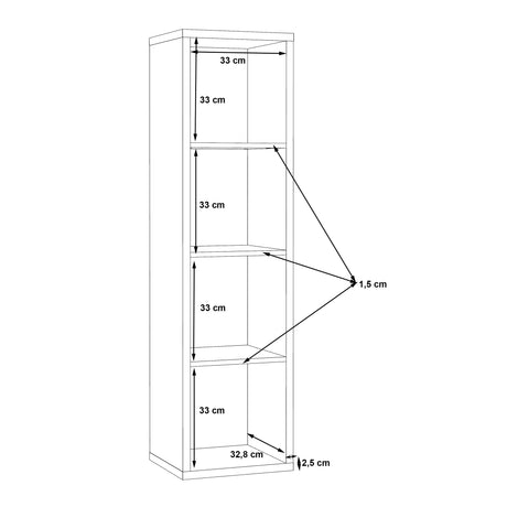Mauro 3 Shelves Storage Unit in Matt Black