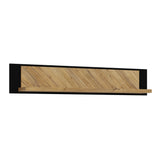 Nikomedes Wall Shelf 140cm in Spica Oak/Matt Black/Bartex Oak