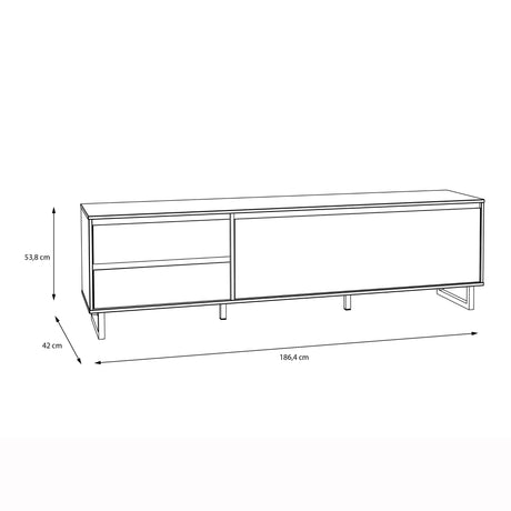 Nikomedes TV Unit  in Spica Oak/Matt Black/Bartex Oak