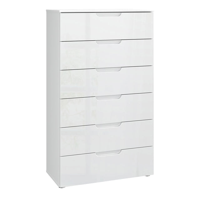 Sienna Chest of 6 Drawers in White Gloss