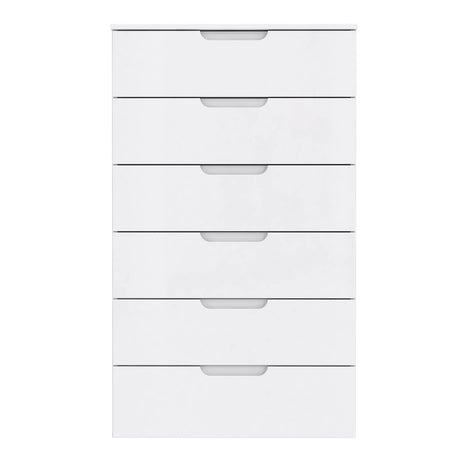 Sienna Chest of 6 Drawers in White Gloss