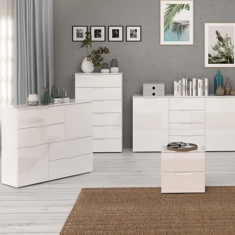 Sienna Chest of 6 Drawers in White Gloss