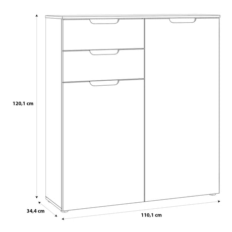 Sienna Chest of Drawers in White Gloss