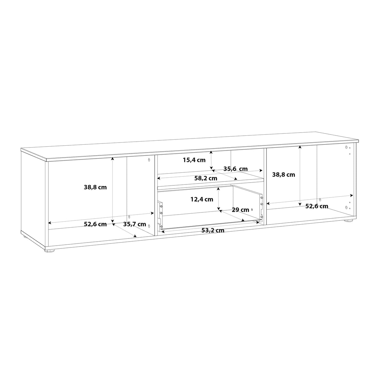 Sienna TV Unit in White and White Gloss
