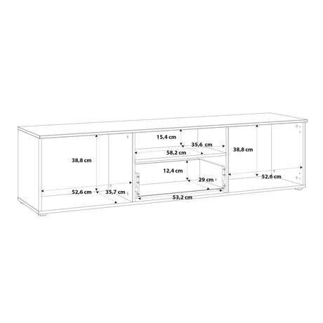 Sienna TV Unit in White and White Gloss