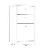 Best Chest Storage Cabinet 2 Drawers 1 Door in Concrete Optic Dark Grey/Old - Wood Vintage