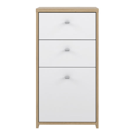 Best Chest Storage Cabinet 2 Drawers 1 Door in Artisan Oak/White