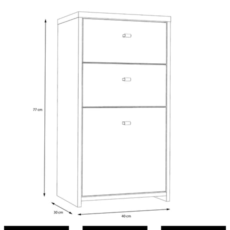 Best Chest Storage Cabinet 2 Drawers 1 Door in Artisan Oak/White