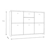 Best Chest Storage Cabinet with 2 Drawers and 5 Doors in Concrete Optic Dark Grey/Old - Wood Vintage
