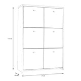 Best Chest Storage Cabinet with 6 Doors in Concrete Optic Dark Grey/Old - Wood Vintage