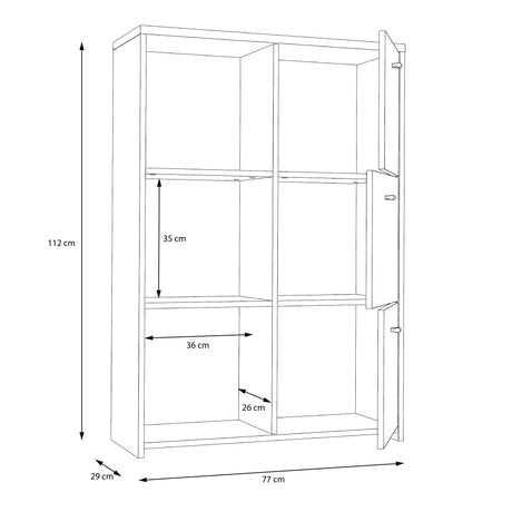 Best Chest Storage Cabinet with 6 Doors in Concrete Optic Dark Grey/Old - Wood Vintage