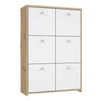 Best Chest Storage Cabinet with 6 Doors in Artisan Oak/White