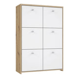 Best Chest Storage Cabinet with 6 Doors in Artisan Oak/White
