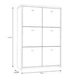 Best Chest Storage Cabinet with 6 Doors in Artisan Oak/White