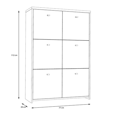Best Chest Storage Cabinet with 6 Doors in Artisan Oak/White
