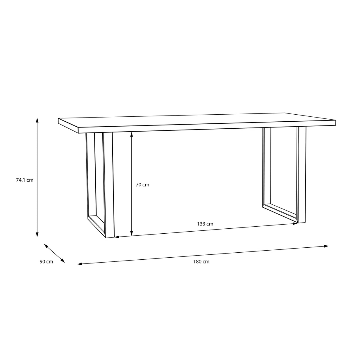 Nikomedes Dining Table in Bartex Oak 180x74.4cm
