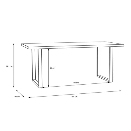 Nikomedes Dining Table in Bartex Oak 180x74.4cm