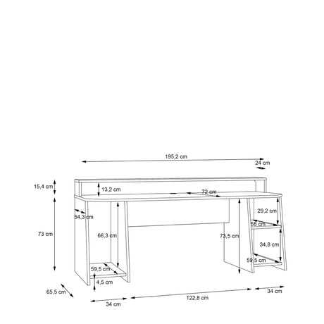 Tezaur Wide Black Gaming Desk with Colour Changing LED