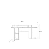 Tezaur Curved Black Gaming Desk with Colour Changing LED