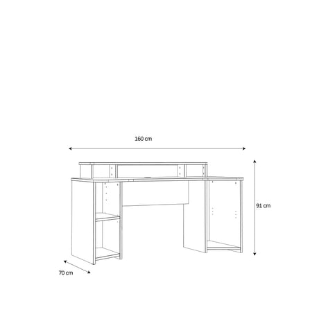 Tezaur Curved Black Gaming Desk with Colour Changing LED