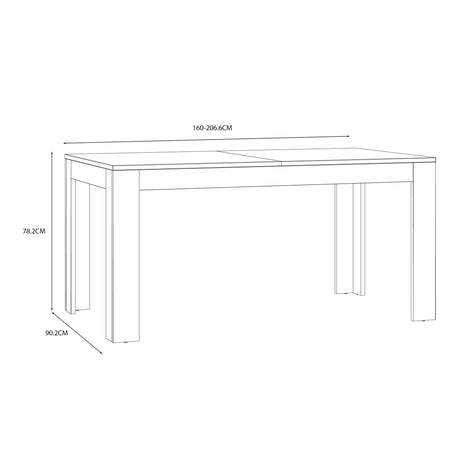 Bohol Extending Dining Table 160 to 207cm in Navy and Oak