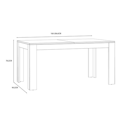 Bohol Extending Dining Table 160 to 207cm in White and Oak