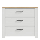 Bohol 3 Drawer Chest in White/Riviera Oak