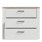 Bohol 3 Drawer Chest in White/Riviera Oak