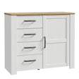Bohol 1 Door 4 Drawer Chest in White/Riviera Oak